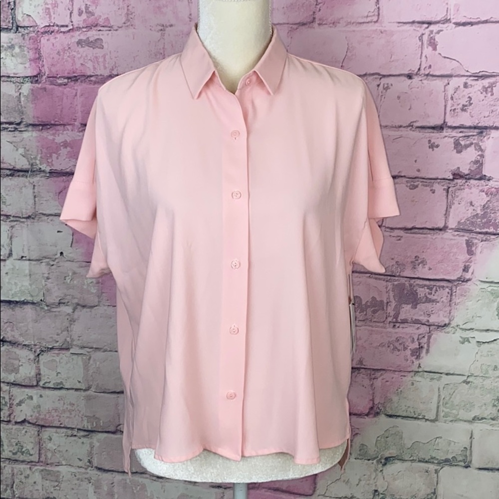 Equipment short sleeve slim signature blouse Pink
